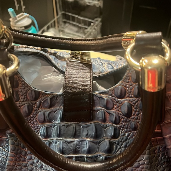 Brahmin Blue Crocodile Embossed Women's Bag - Picture 3 of 6